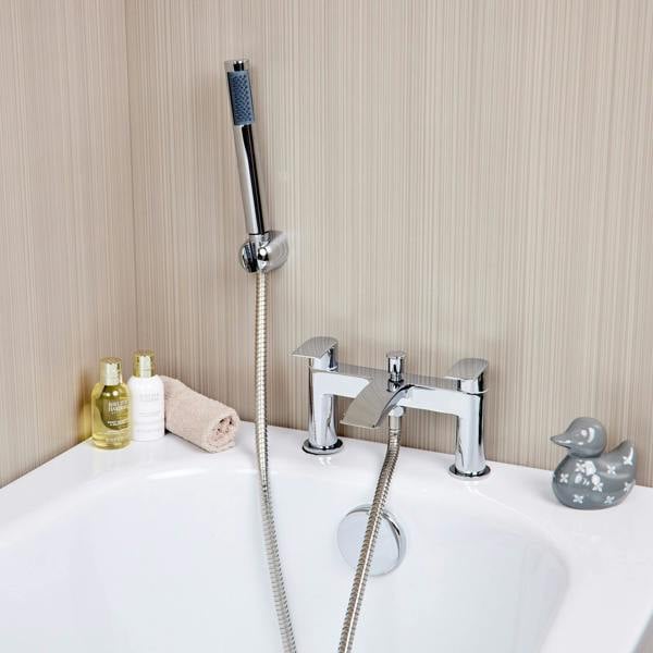 Flode Falun | Bath Shower Mixer | Including Handset and Holder | Chrome