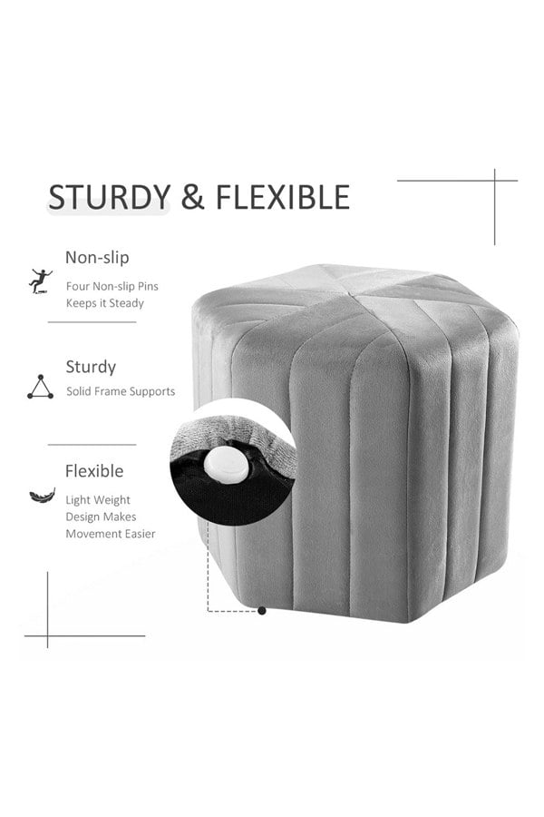 Living and Home Sarina Velvet Ottoman Footstool