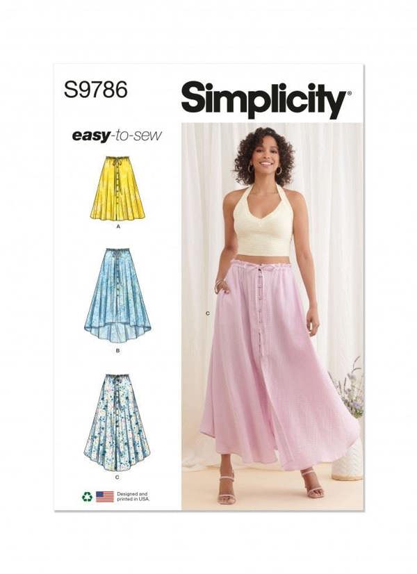 Simplicity Sewing Pattern 9786, Skirts for Women, D5 (4-6-8-10-12) - Easy