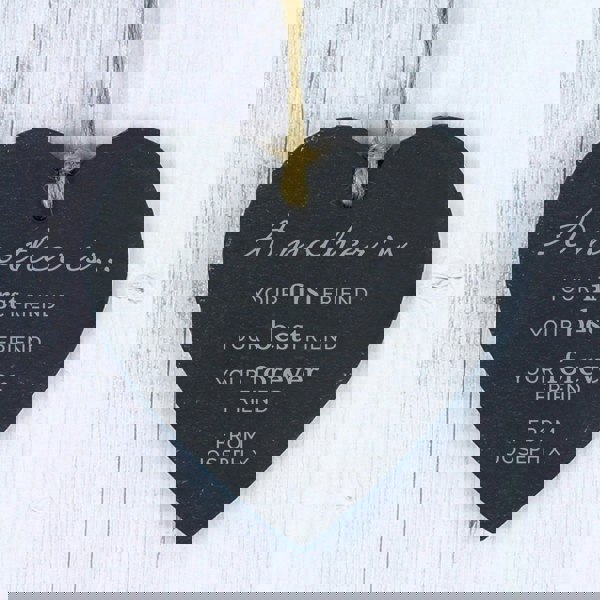 Personalised Memento Company Personalised 'A Mother Is' Slate Heart Decoration