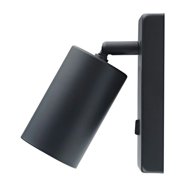 Designer LED Powered Matte Black Metal Spot Wall Light with Switch Image 2