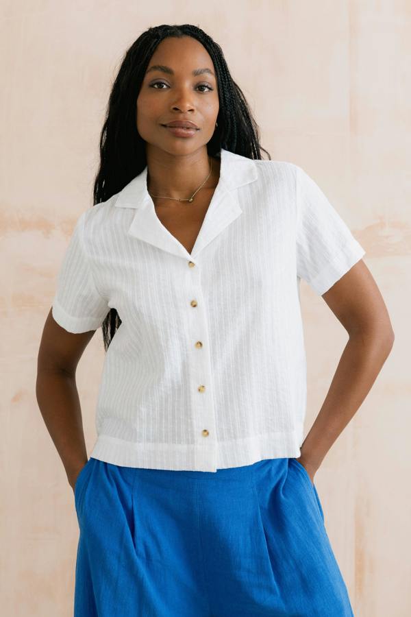 Lily & Me Pippa Embroidered Cotton Shirt White