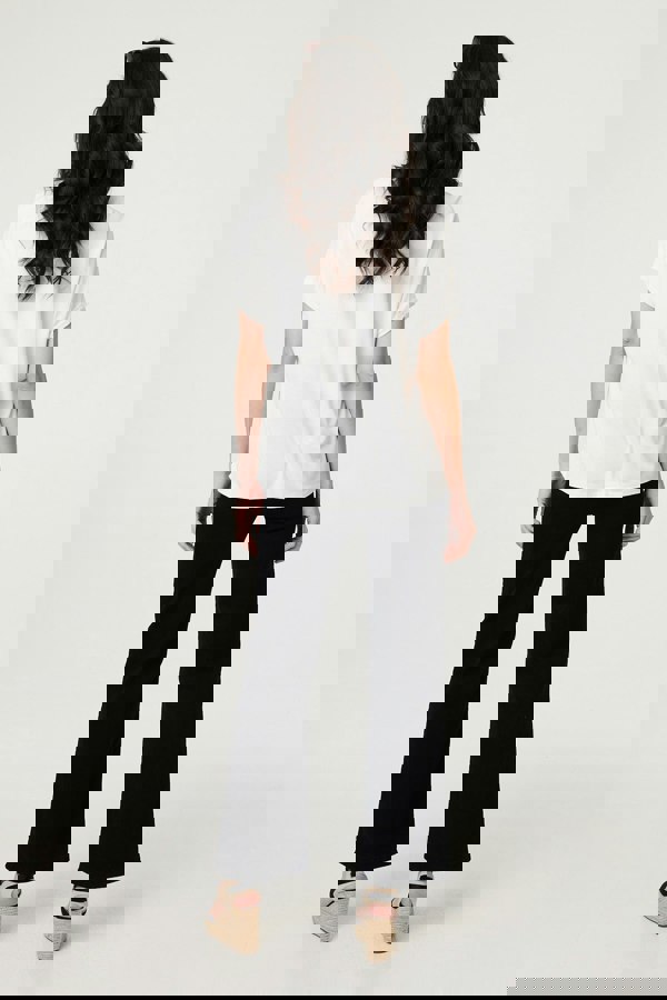 White | Sparkly Feather Print Relaxed T-Shirt
