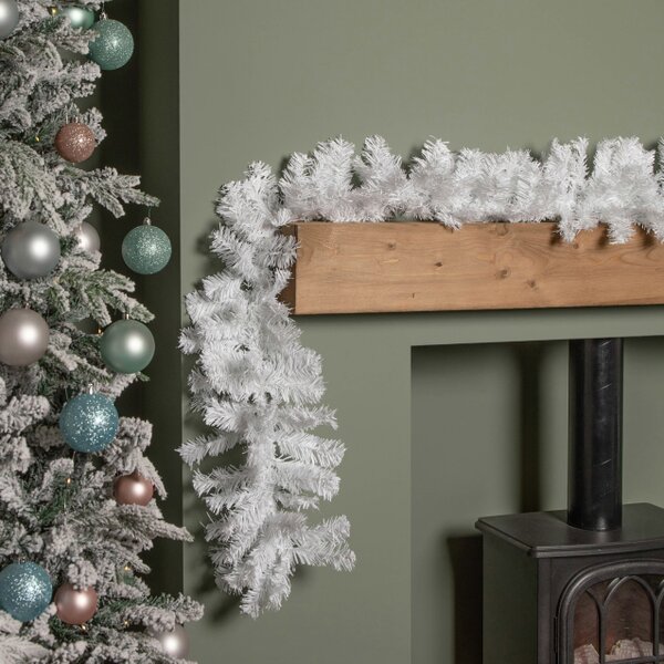 Samuel Alexander 2.7m (9ft) White Christmas Garland with PVC Branches