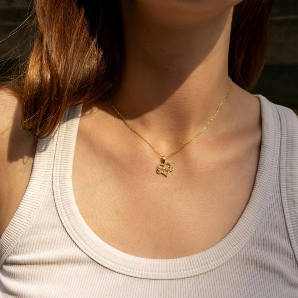 Spero London Infinity Heart Love Sterling Silver Pendant Necklace