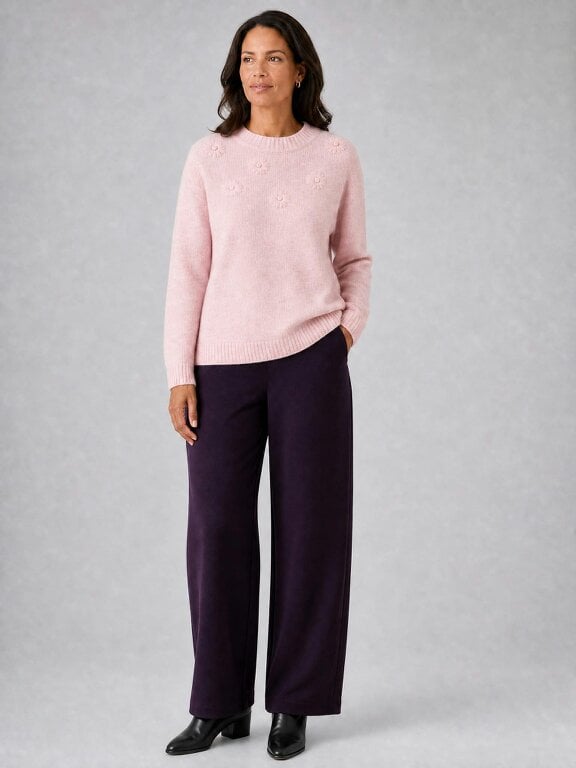 VIZ-A-VIZ Floral Embroidery  Jumper
