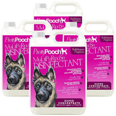 Pretty Pooch Multipurpose Disinfectant - Cleaner, Sanitiser, Deodoriser - Concentrated Formula - Bubblegum 5L x4
