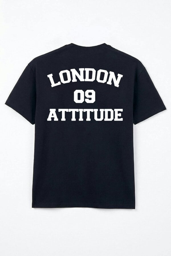 London Attitude Oversized Heavyweight T-Shirt with Varsity Back Print in White