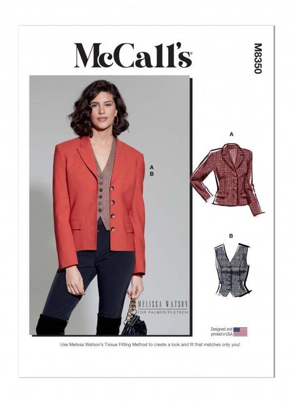 McCalls 8350 Paper Sewing Pattern – Women's Jacket & Waistcoat, Intermediate