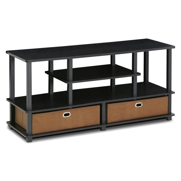WALPLUS JAYA Large TV Stand for up to | TV Stand Unit for Entertainment Storage and Living Room Setup | 50 Inch TV with Storage Bin, 15119EXBKBR