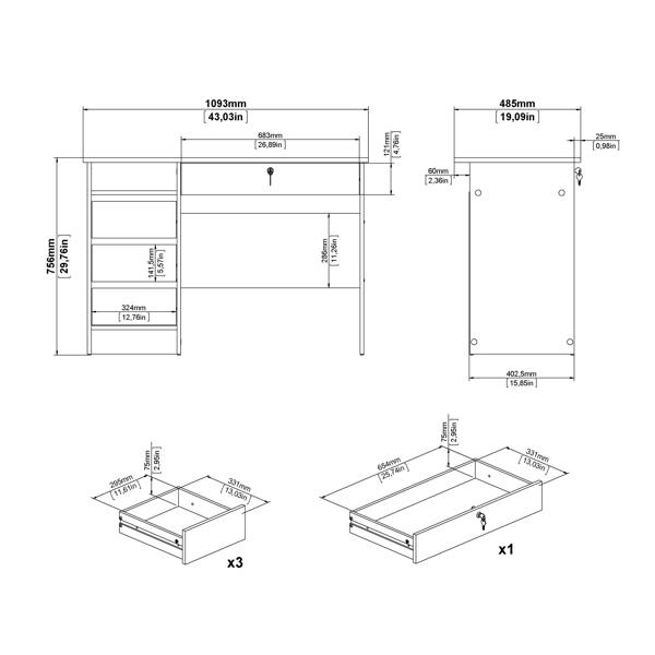Furniture To Go Function Plus Desk in Cashmere