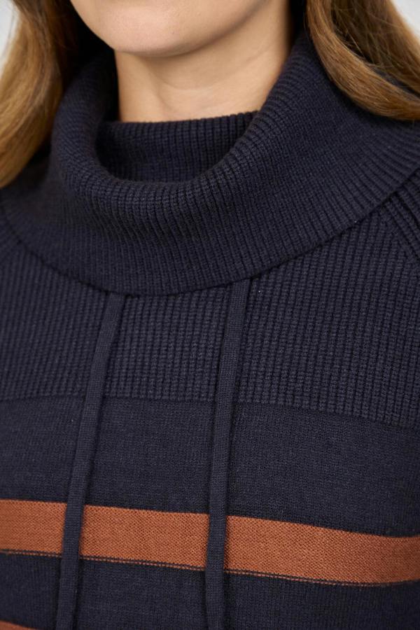 Mudflower Stripe Knit Cowl Neck Jumper