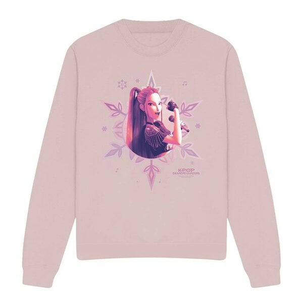 K-Pop Demon Hunters Unisex Adult Mira Snowflake Christmas Sweatshirt - Pink