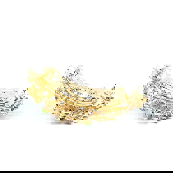 flower hair clip gold back