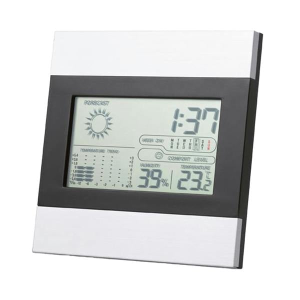 MidOcean Digital Desk Clock - Matt Silver - 