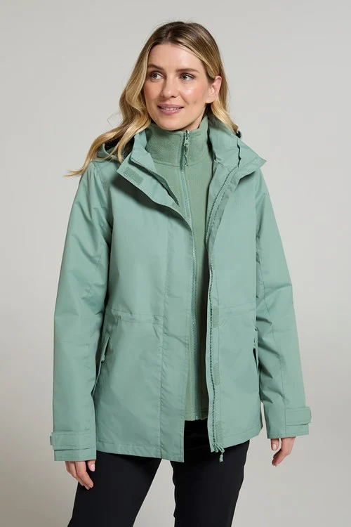 Mountain Warehouse Womens/Ladies Fell 3 in 1 Water Resistant Jacket - Light Khaki