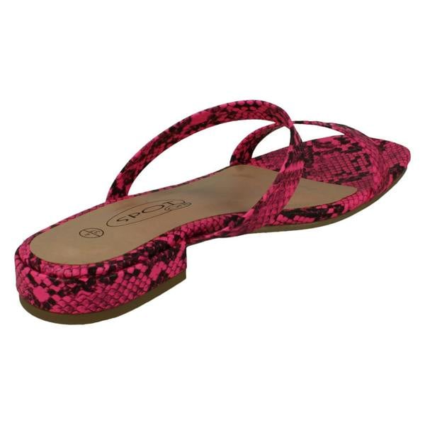 Spot On Ladies Spot On Snake Print Sandals F00254