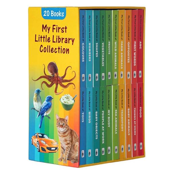 My First Little Library 20 Books Set Collection (Toys, Food, Things at Home, Baby objects, Sea Animals and More)