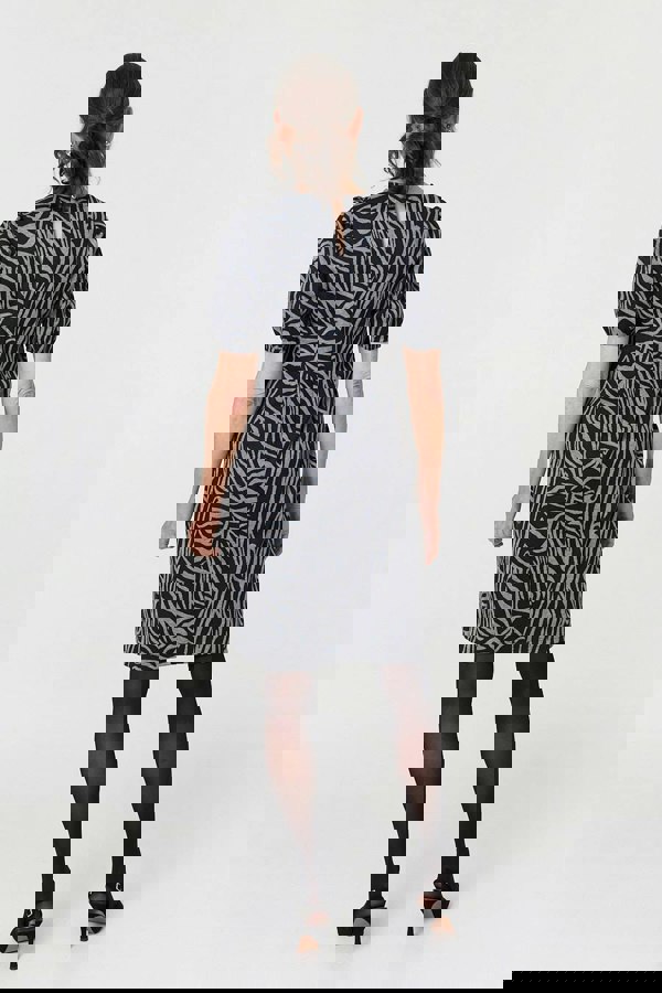 Grey | Animal Print Knee Length Shift Dress
