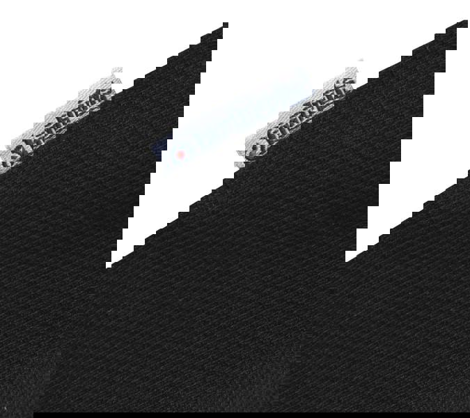 Lambretta Mens Twin Tipped Pique Classic Casual Smart T-Shirt, close-up of the fabric with a tag showing the Lambretta logo.