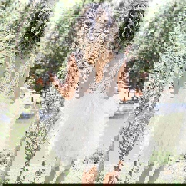 UK Flower Girl Boutique Boho Dreams Dress - White Appliqué