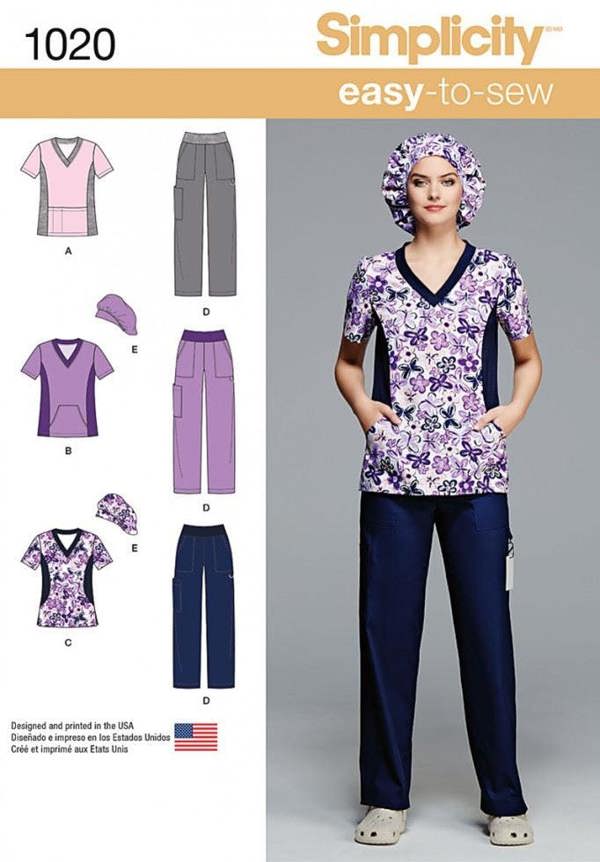 Simplicity Sewing Pattern 1020, Headwear, Trousers, Tops, Tunics for Women, 10 to 18 - Easy