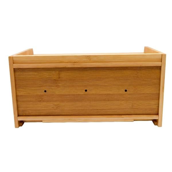 Maison des Cadeaux Bamboo Bread Box with Slide-Out Chopping Board