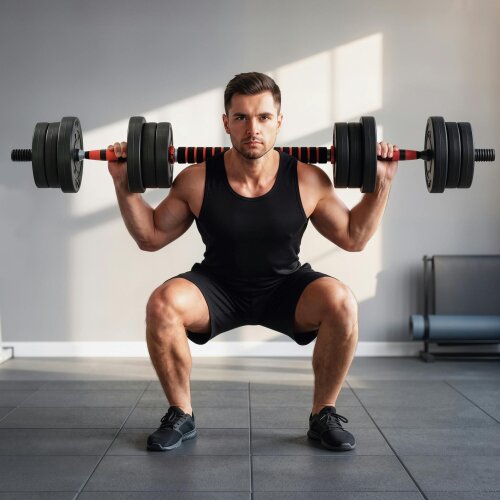 HOMCOM 20kg Adjustable 2 IN 1 Barbell Dumbbells Weight Set for Body Fitness