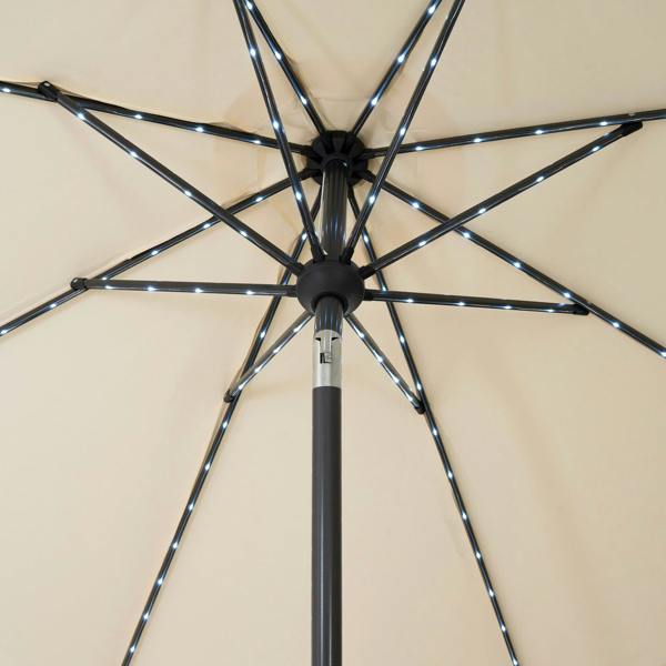 Jardi LED Tilt Parasol 2.7m – Cream