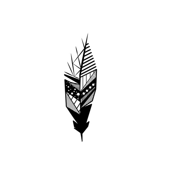 Decortie Modern Metal Wall Art Feather Home Ornament Decorative Minimalist Design Hanging Wall Sculpture, Black