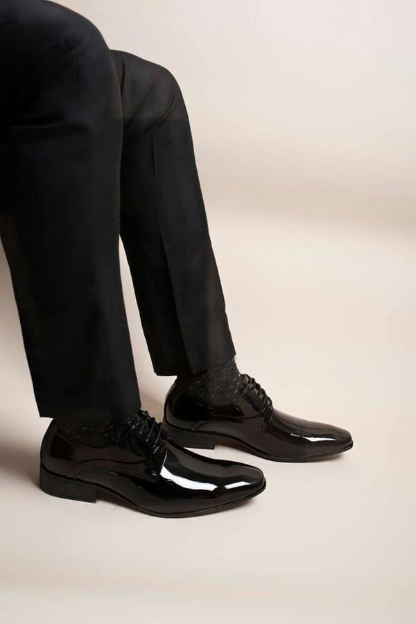 Jaxon Lace Up Derby Formal Dress Work Shoes - Jet Black