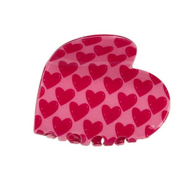 Gold Trip Loveheart Pink Claw Clip