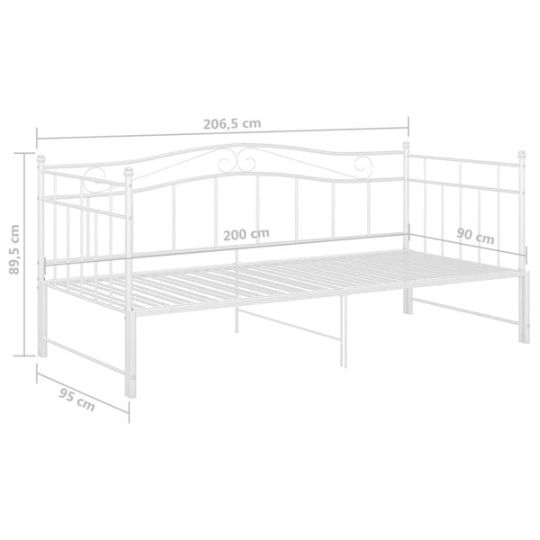 Berkfield Pull-out Sofa Bed Frame White Metal 90x200 cm