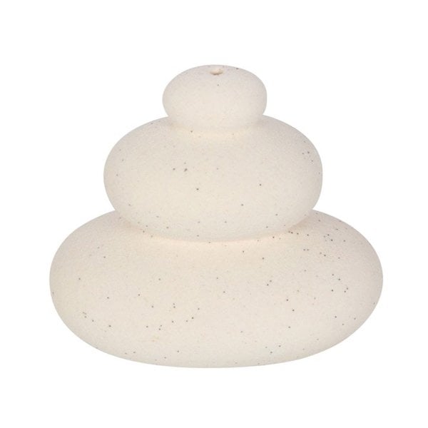 Serano Cream Speckle Balancing Stones Incense Stick Holder