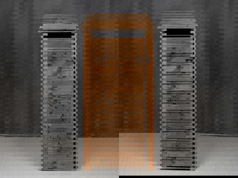 Arbor Garden Solutions Wooden Log Store with Door and Shelf W-79cm, H-126cm or 180cm, D-88cm - Brown Finish