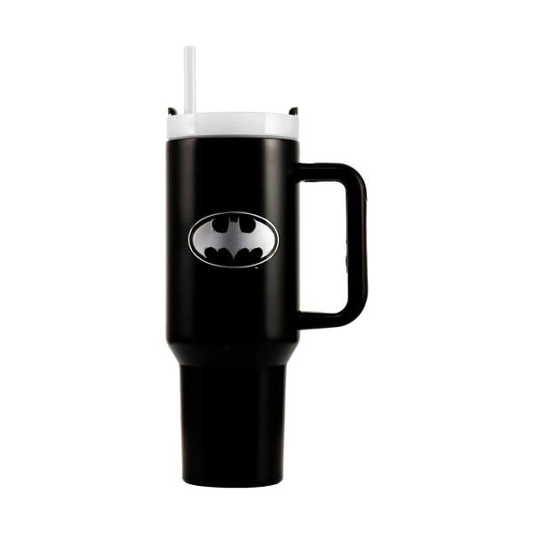 Batman Bat Emblem 1.1L Travel Mug - Black/White/Silver