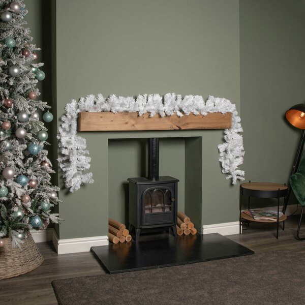Samuel Alexander 2.7m (9ft) White Christmas Garland with PVC Branches