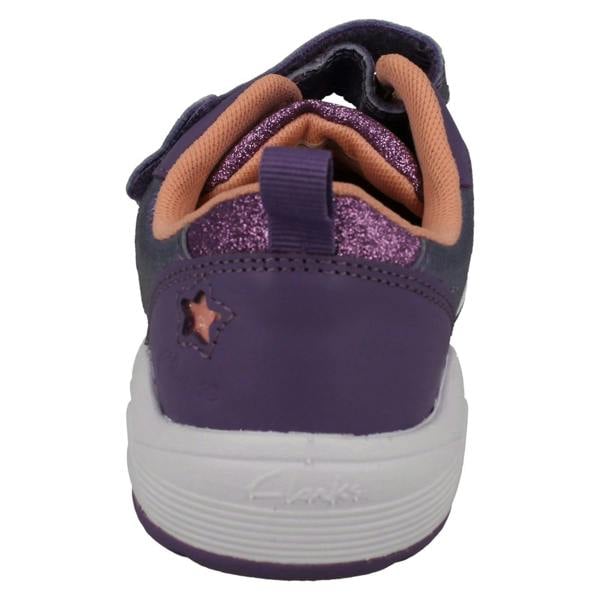 Clarks Girls Clarks Unicorn Detailed Hook and Loop Trainers Aquatic Brill K