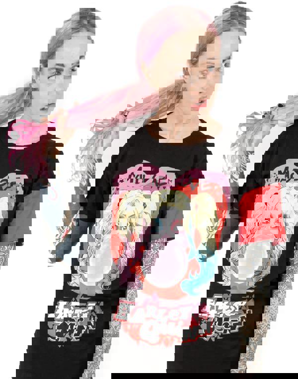 DC Comics Womens Red Harley Quinn Short Sleeve Cycling Short Pyjama Set