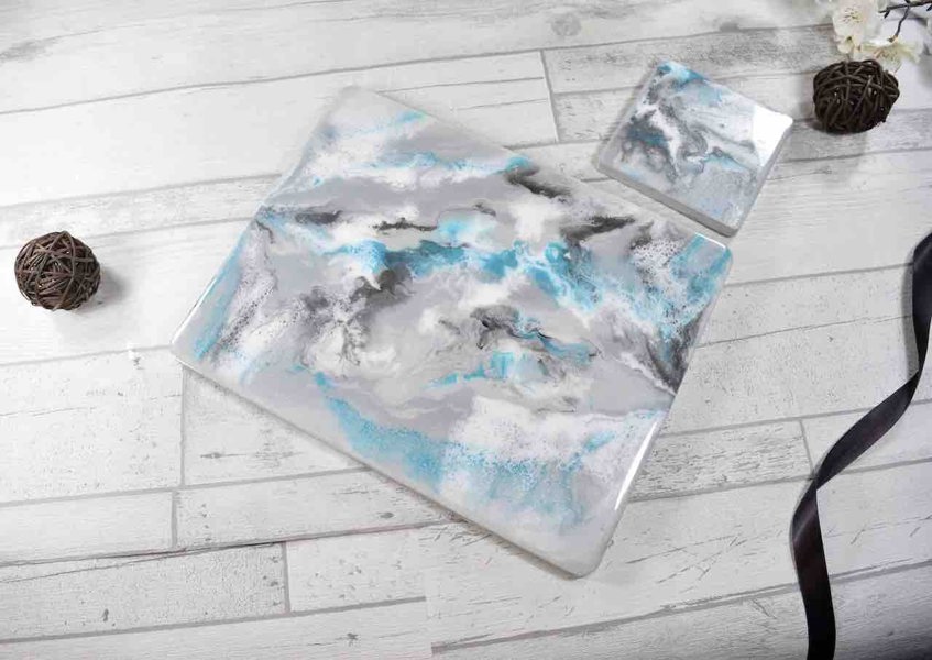 Kate Chesters Art Silver Grey Placemats and Coasters for Dining Table - Heat Tolerant