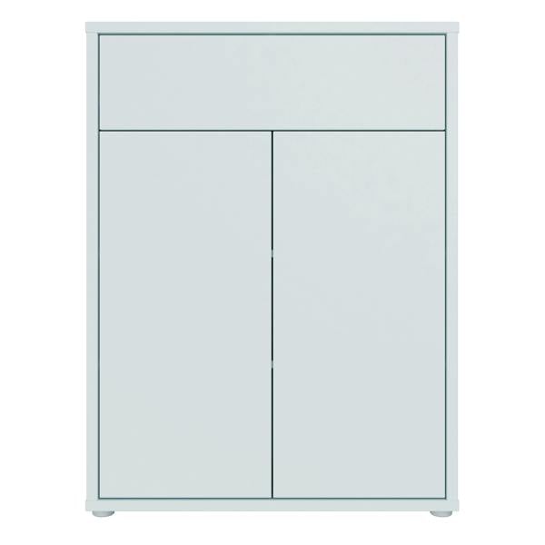 Furniture To Go Alice Springs Shoe Cabinet with 2 Doors Push-to-Open & 1 Drawer Push-to-Open in Light Grey