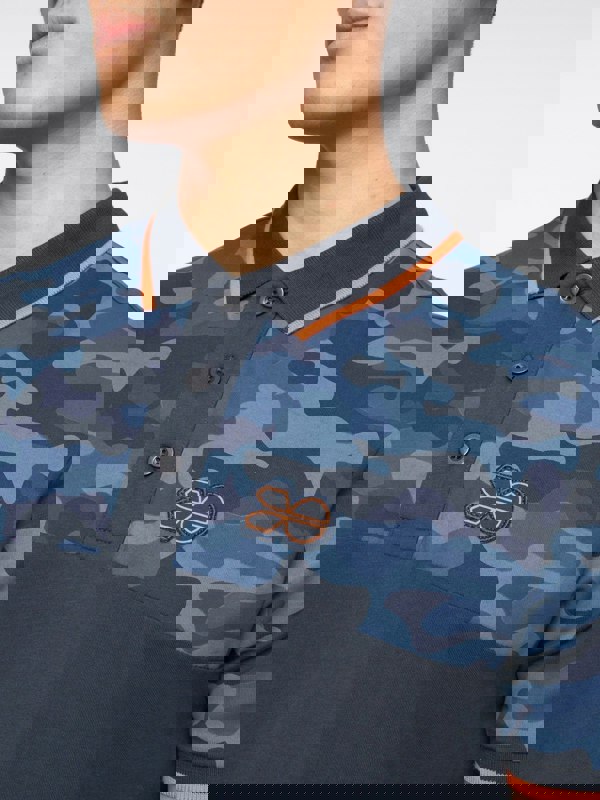 Crosshatch Brightling Camo Polo Navy