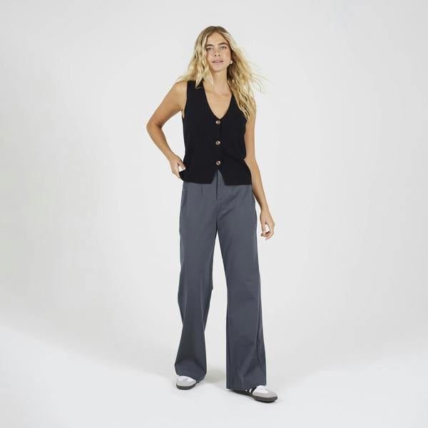Brave Soul Charcoal Straight Leg Jersey Trousers - Charcoal Image 3