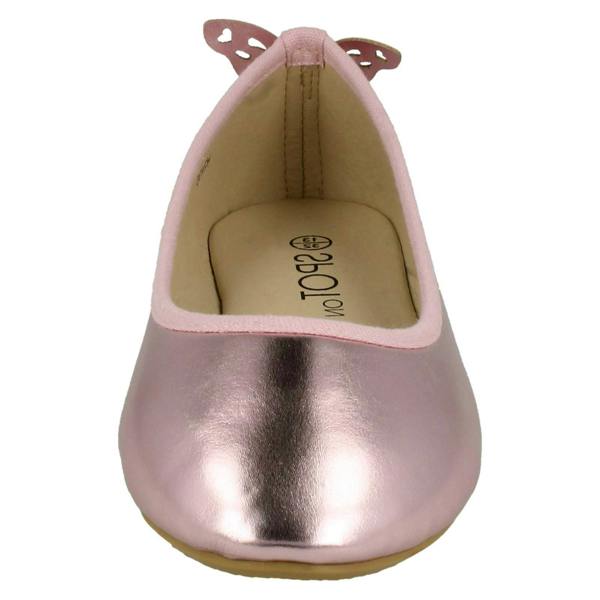 Spot On Girls Spot On Butterfly Heel Trim Ballerinas