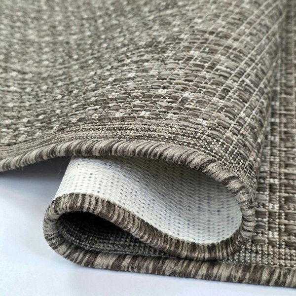 Viva Rugs Taupe Brown Plain Runner Rug Non-Slip Flat Weave Kitchen Hallway Carpet