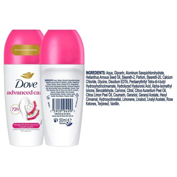 Dove Go Fresh Roll On Anti-Perspirant - Dragon Fruit 72H Protection, 24x50ml