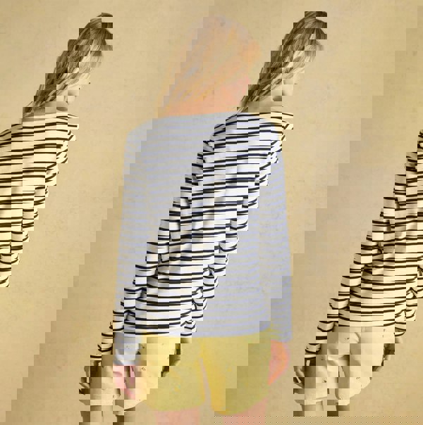 Joules HARBOUR Boat Neck 100% Cotton Breton Top Cream/Navy Stripe