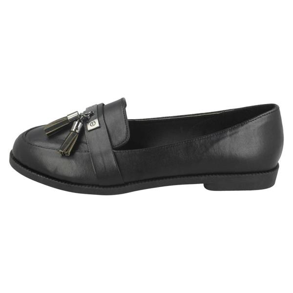 Spot On Ladies Spot On Tassel Trim Loafer Shoes F80418