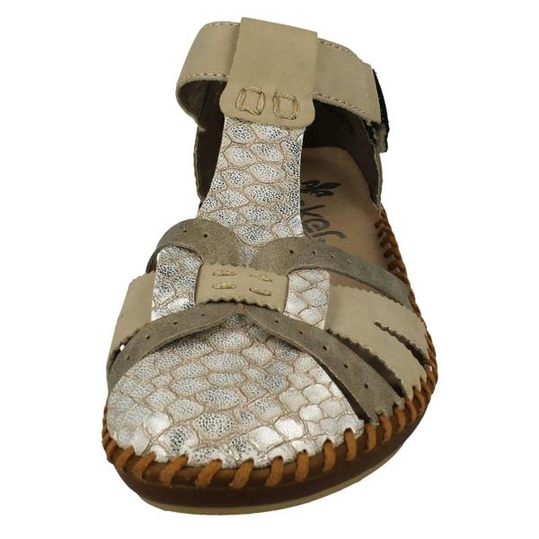 Rieker Ladies Rieker Cut Out Detailed T-Bar Summer Shoes M1650