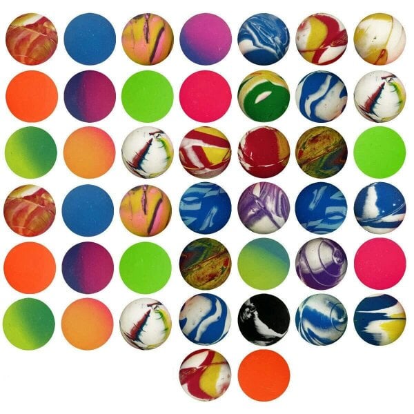 27mm Multicoloured Bouncy Jet Balls for Party Bags, Loot Bags, Stocking Fillers and Prizes